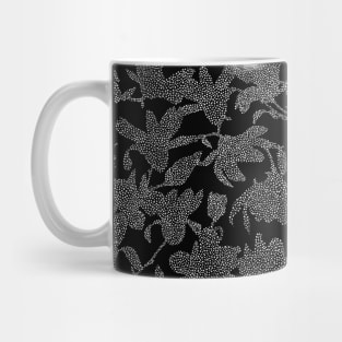 Black Dotted Magnolias Mug